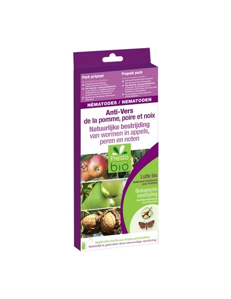 NEMATODES CONTRE LE CARPOCAPSE DE LA POMME, POIRE ET NOIX pour 8 arbres