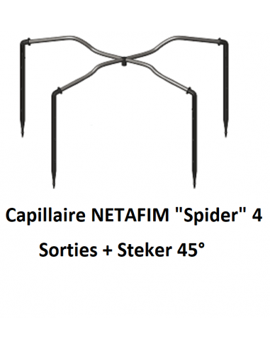 Capillaire NETAFIM "Spider" 4 Sorties + Steker 45° TOP QUALITY