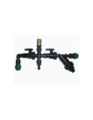 Kit sortie pompe avec filtre, valve, robinet, connecteurs et circulation d'eau (monté)