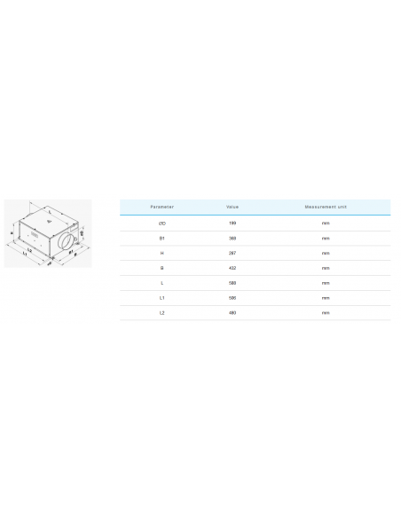 Alubox Insonorisé KSB 200 UN R (730m³/h)