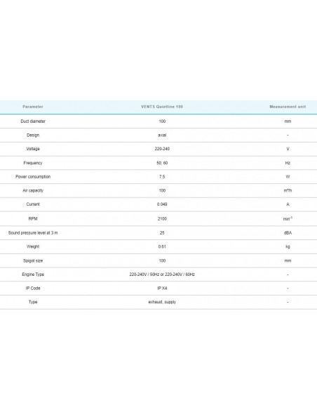 VENTS Quietline 100 (100m³/h)