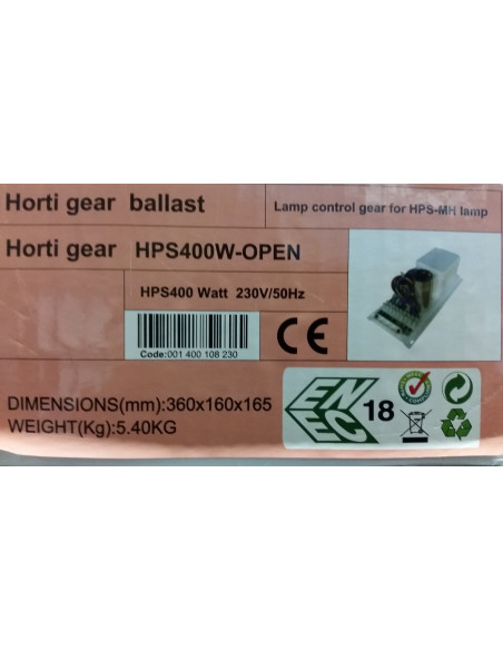 Ballast Gear "Open" 400 Watt